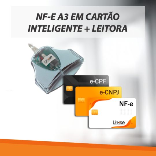 NF-E A3 EM CARTÃO INTELIGENTE + LEITORA (VALIDADE DE 03 ANOS)